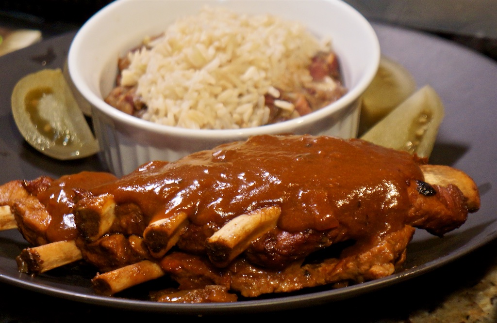 Jan 24:Wraps; Barbecued spareribs with red beans and rice