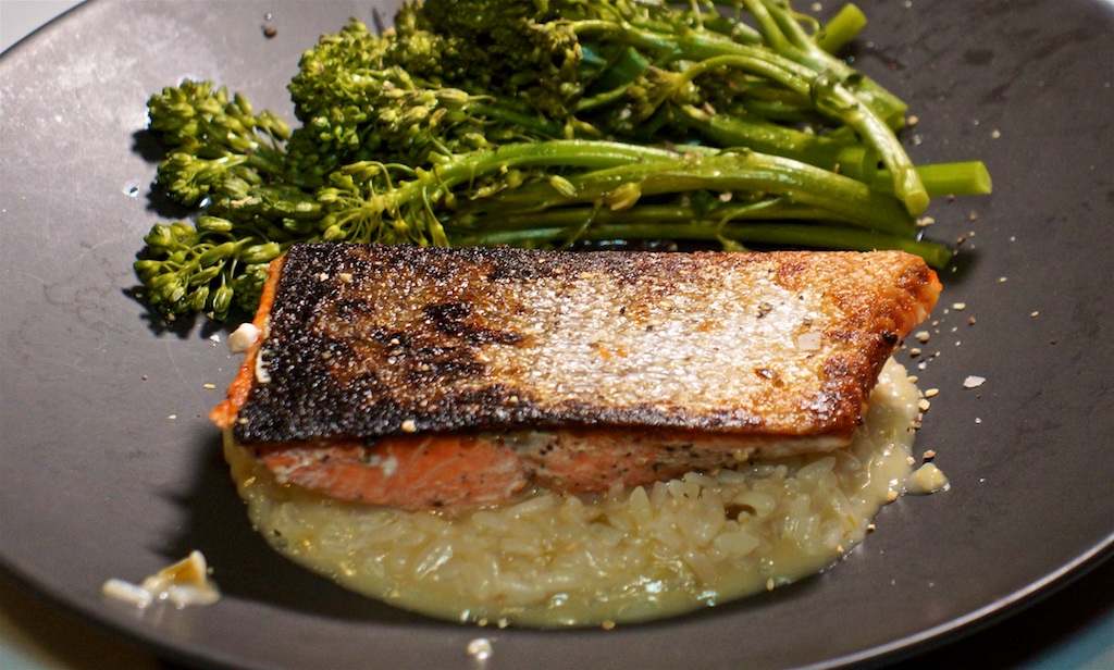 Feb 23: Salmon Chowder; Wild caught Salmon, lemon risotto and brocollini