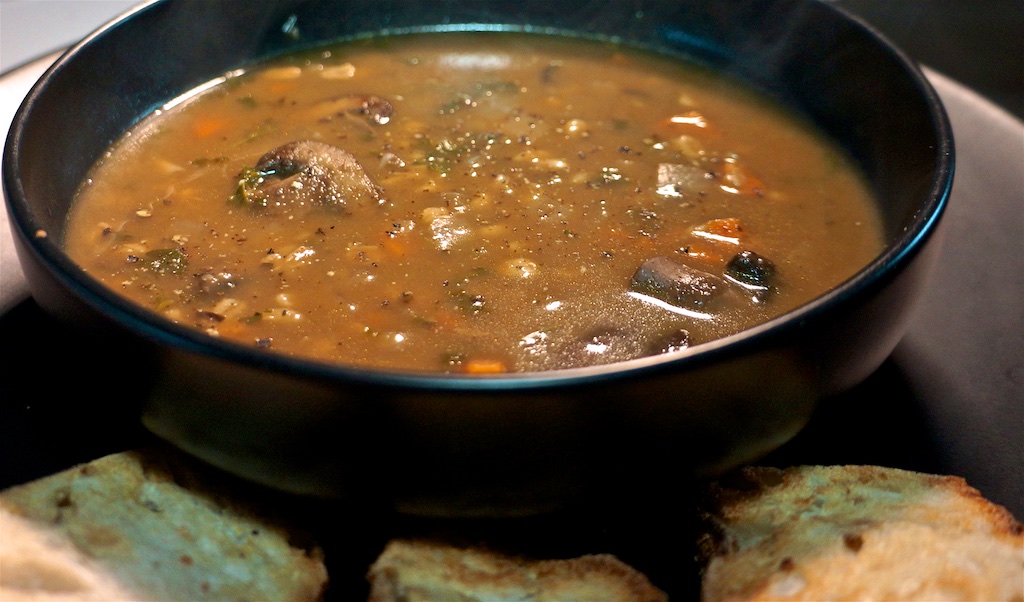 Mar 21: Double double; Mushroom and Barley soup (repeat)