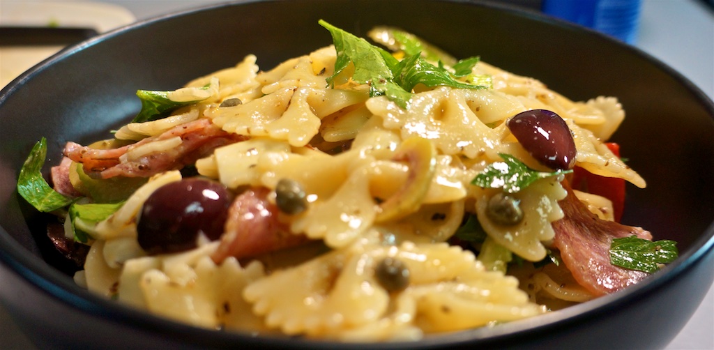 May 3: Chicken wrap; Muffaletta Pasta Salad