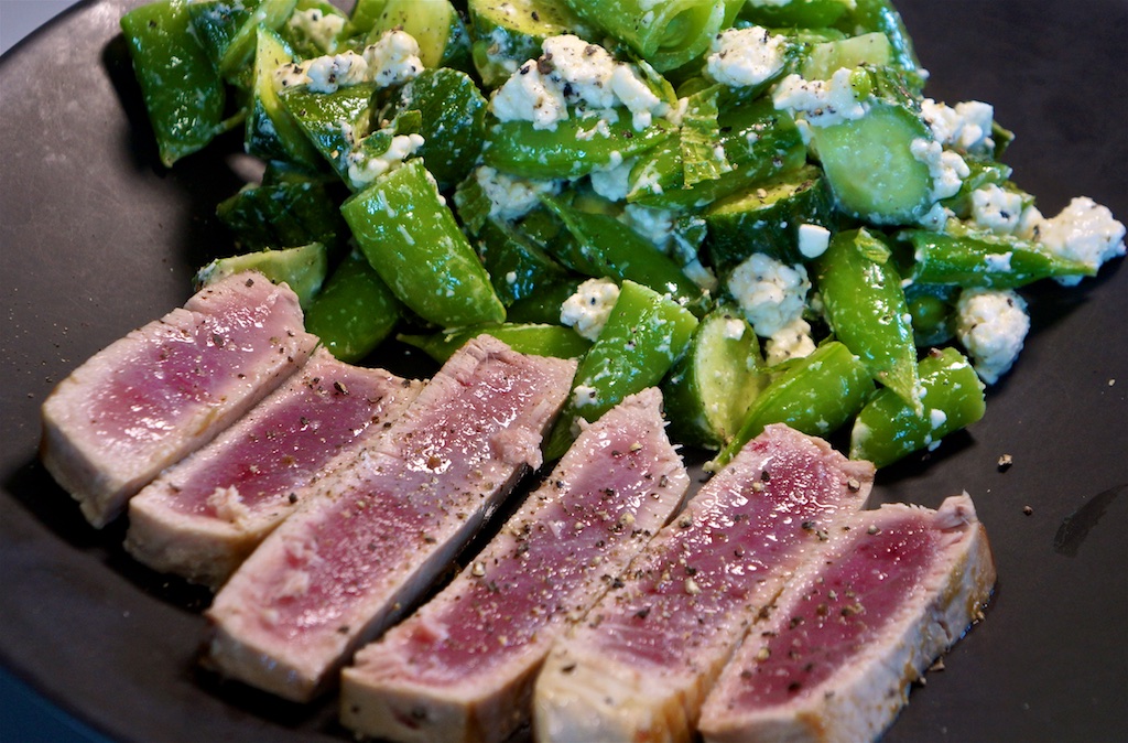 Jul 16: Country Deli; Seared Tuna with Cucumber, Snap Pea and Feta salad