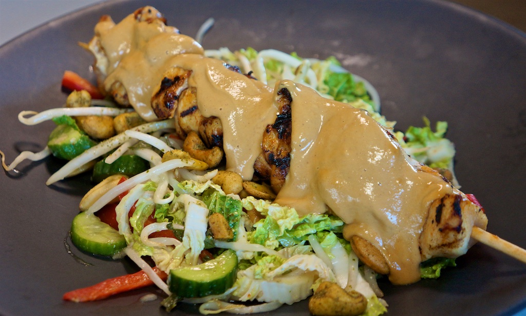 Aug 6: Sushi; Chicken Satay with Thai Salad