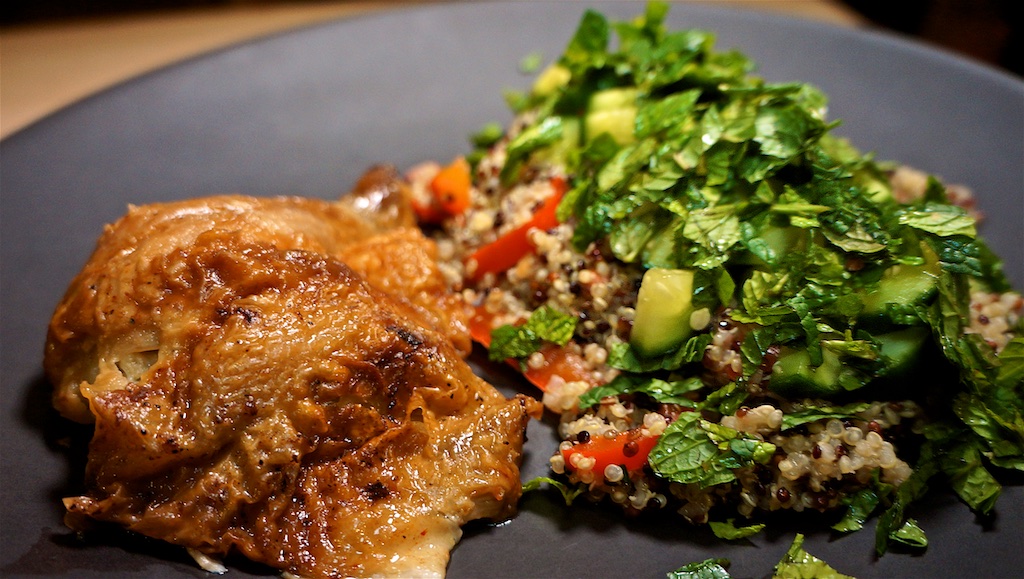 Oct 1: The Country Deli; Chicken Leg with Quinoa Pilaf