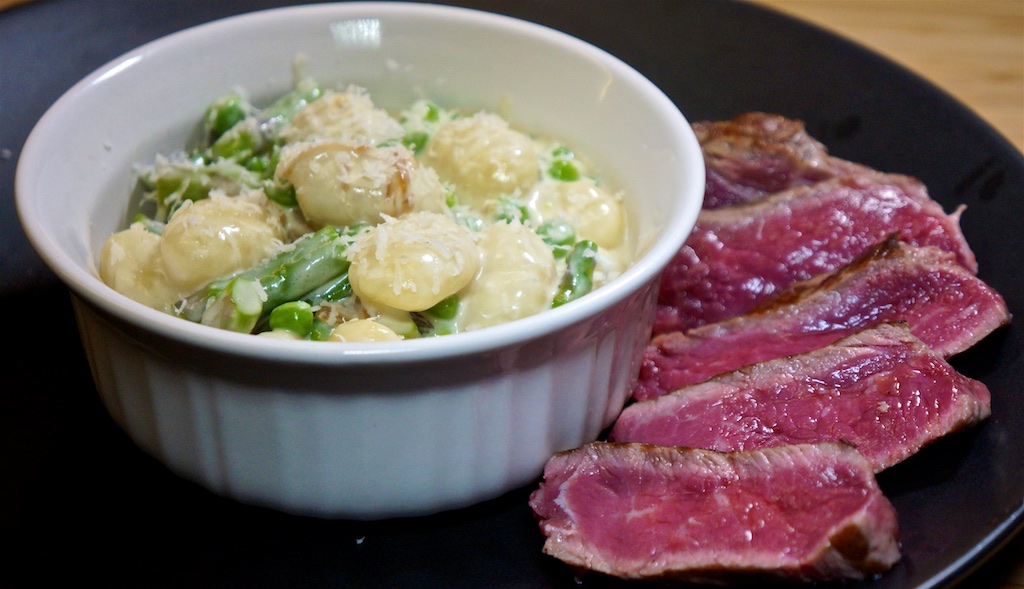 Feb 2: Smoked Salmon on Artisan Crispbread; NY Strip Steak with Gorgonzola Gnocchi