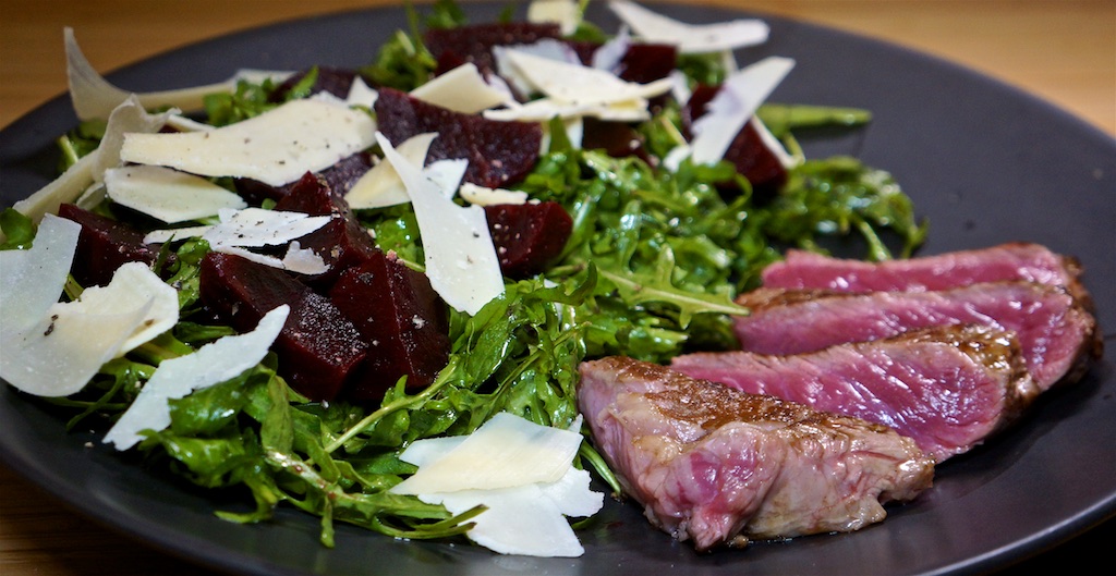 Mar 9: Conference Lunch/Bagel; NY Strip Steak with Aruguala, Beet and Parmesan Salad