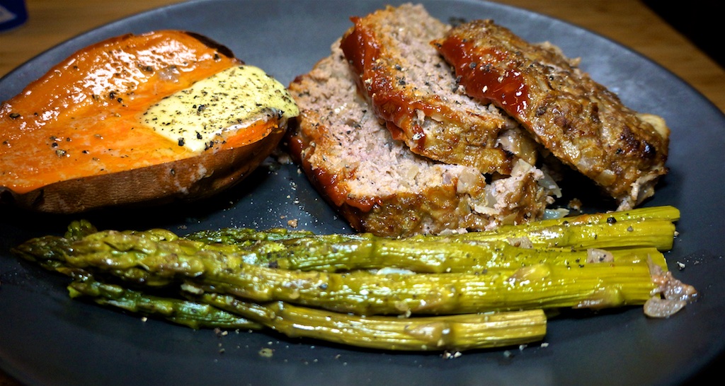 April 4: Swedish Meatballs; Meatloaf with Sweet Potato and Asparagus