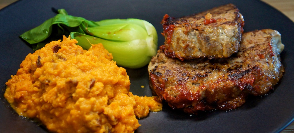 Apr 29: Popeye’s Fried Chicken; Beef and Pork Meatloaf with Chipotle Sweet Potato Mash and Bok Choy