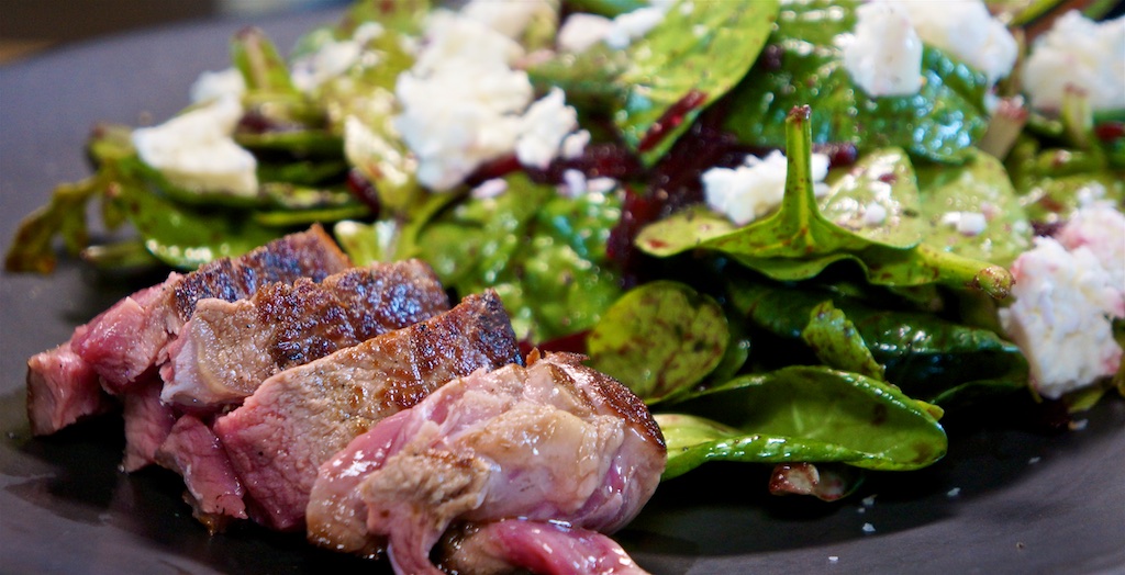 Jun 1: Chicken Baquette; NY Strip Steak with Smoked Beet Salad