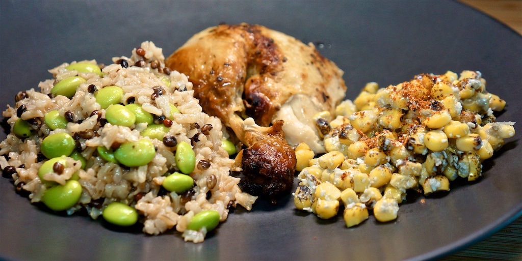 Jun 4: Smoked Salmon Scrambled Eggs; Chicken Leg and Thigh with Brown Rice Pilaf