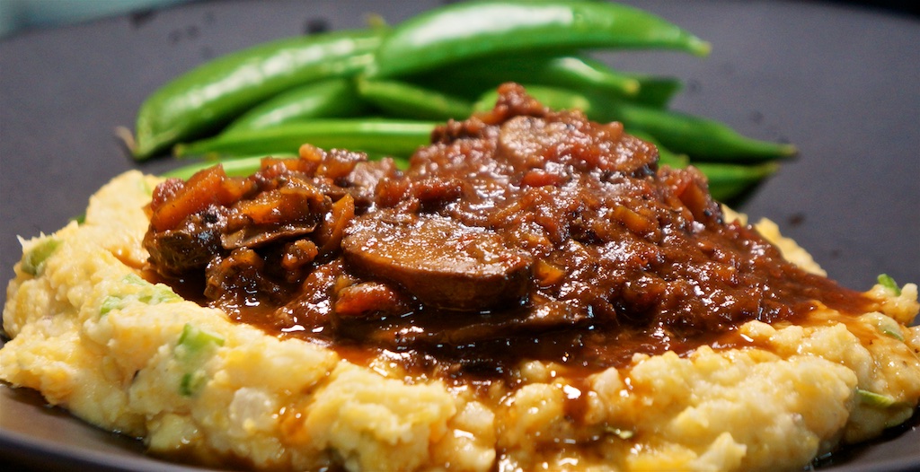 Jun 9: Yeros Wrap; Shredded Beef Ragu, ‘Yellow Mash’ and Sugar Snap Peas