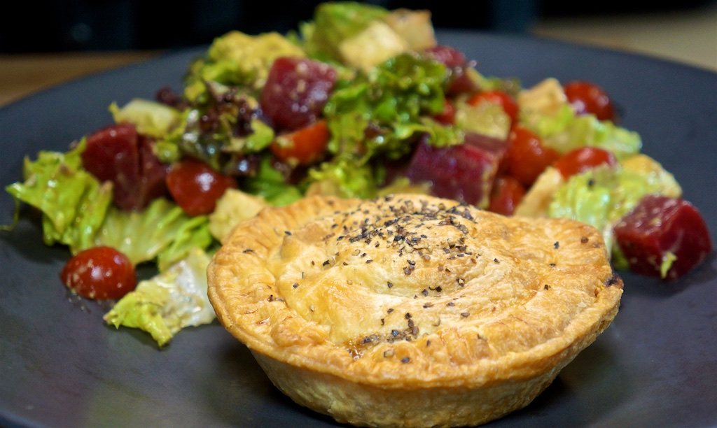 Aug 5: Pork Larb and Vietnamese Salad Wrap; Meat Pie with “Aussie” Salad