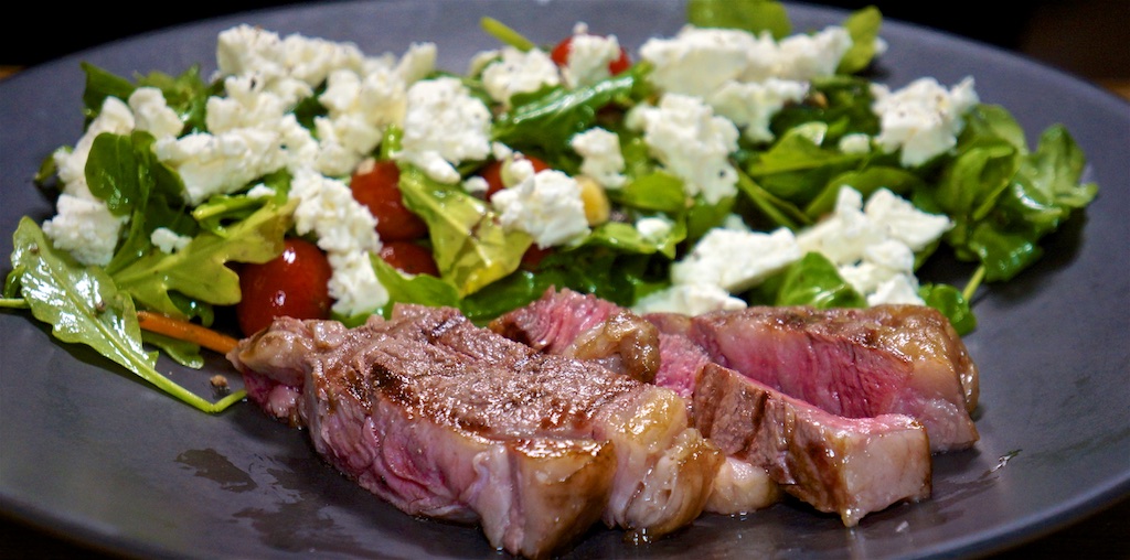 Aug 31: Pastrami, Spicy Labné & Tabouli, Hummus & Crunchy Mediterranean Salad; Rib Eye with Salad