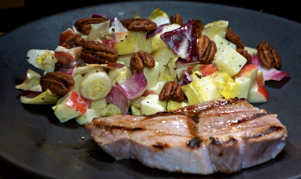 Oct 7: Smoked Salmon Sandwich; Pork Chops with Endive and Apple Salad