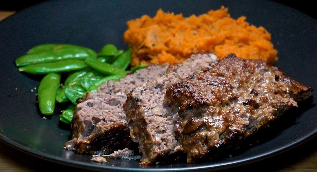 Oct 20: Split Pea Soup; Mushroom and Red Wine Meatloaf with Mashed Sweet Potato and Sugar Snap Peas