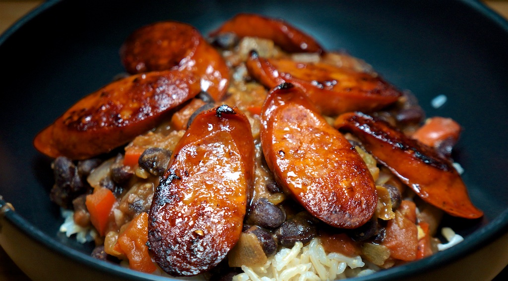 Nov 17: Pulled Pork Roll; Red Beans with Andouille with Rice and Yoghurt Cumin Dressing