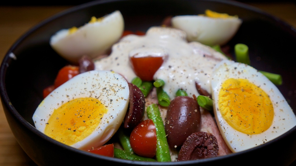 Nov 25: Bahn Mi; Salad Nicoise with Smoked Trout and Purple Potatoes