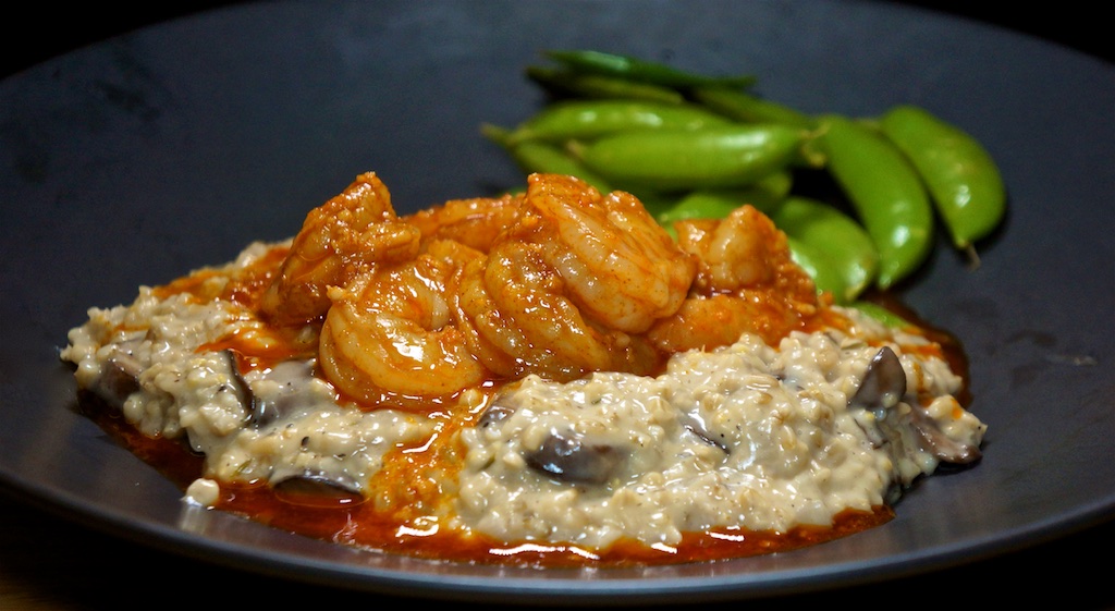 Dec 19: In and Out Burger; Sous Vide Shrimp With Garlic, Sherry, and Smoked Paprika with Savory Mushroom Gouda Oatmeal