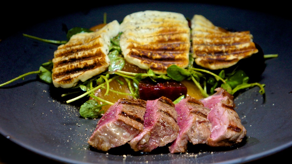 Jan 18: Cheddar & Cauliflower Pickle, Lamb & Lentils; NY Strip Steak with Beetroot, Orange and Halloumi Salad