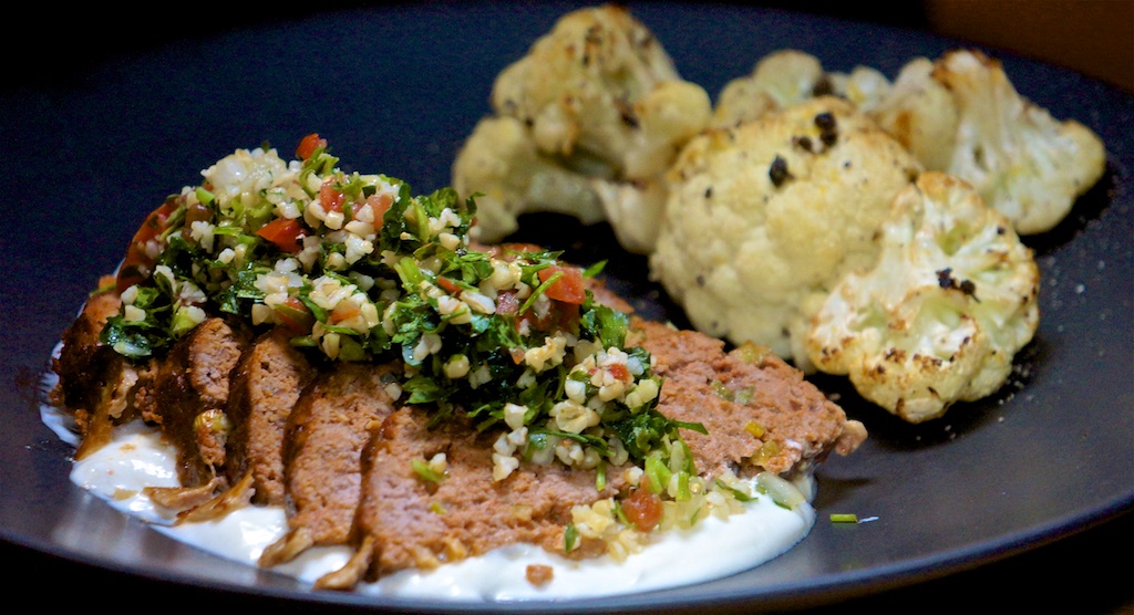 Feb 15: Ham, Brie & Watercress Rolls; Lamb Meatloaf with Yogurt Sauces, Tabouli and Roasted Cauliflower