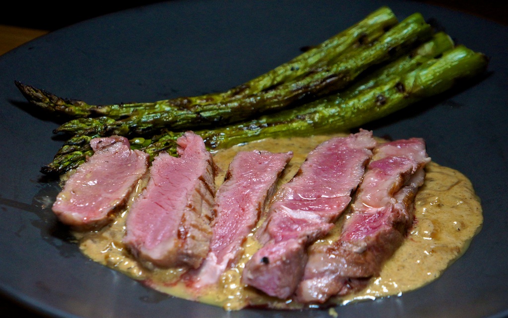 Feb 16: Bahn Mi; Rib Eye with Blue Cheese, Onion Cream Sauce and Grilled Asparagus