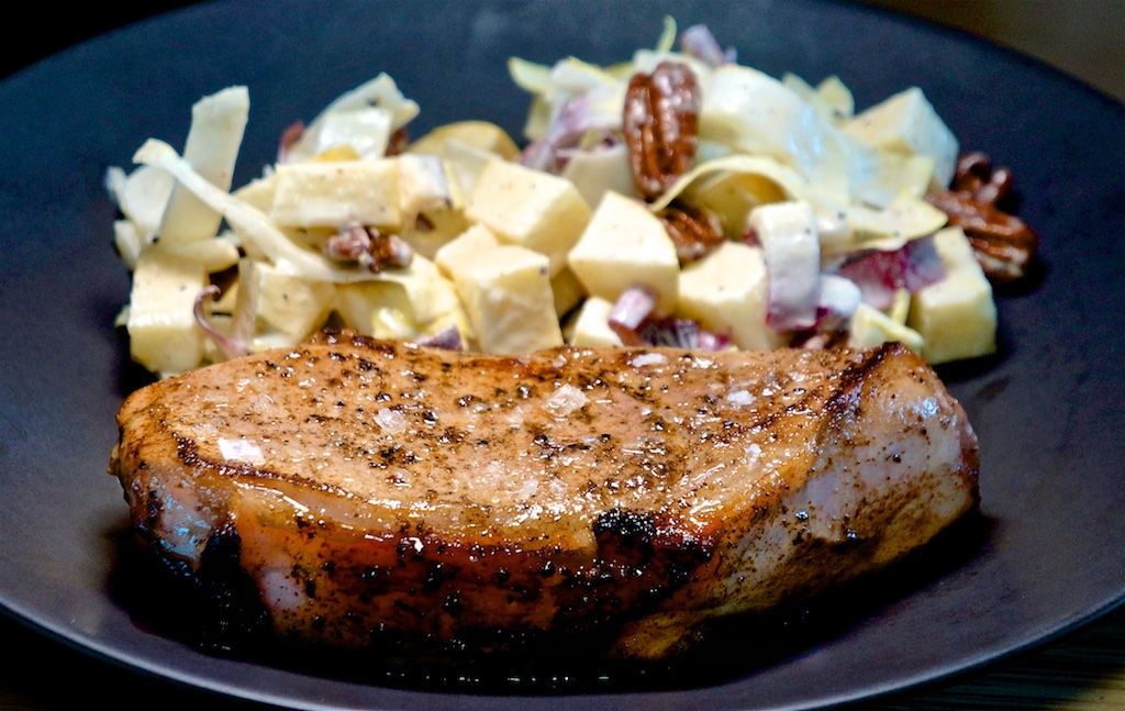 Apr 19: Ham, Avocado & Shallot; Bone In Pork Chop with Apple & Endive Salad