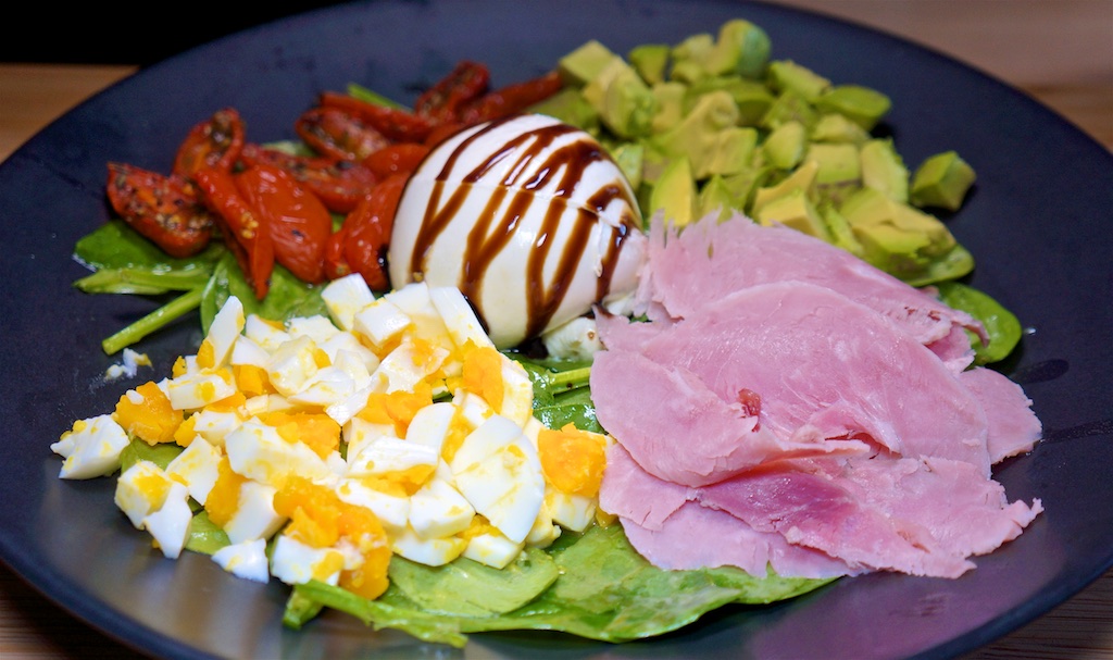 Apr 21: Tomato & Garlic Spread Toasted Sandwich; Ham and Semi-dried Tomato “Cobb”