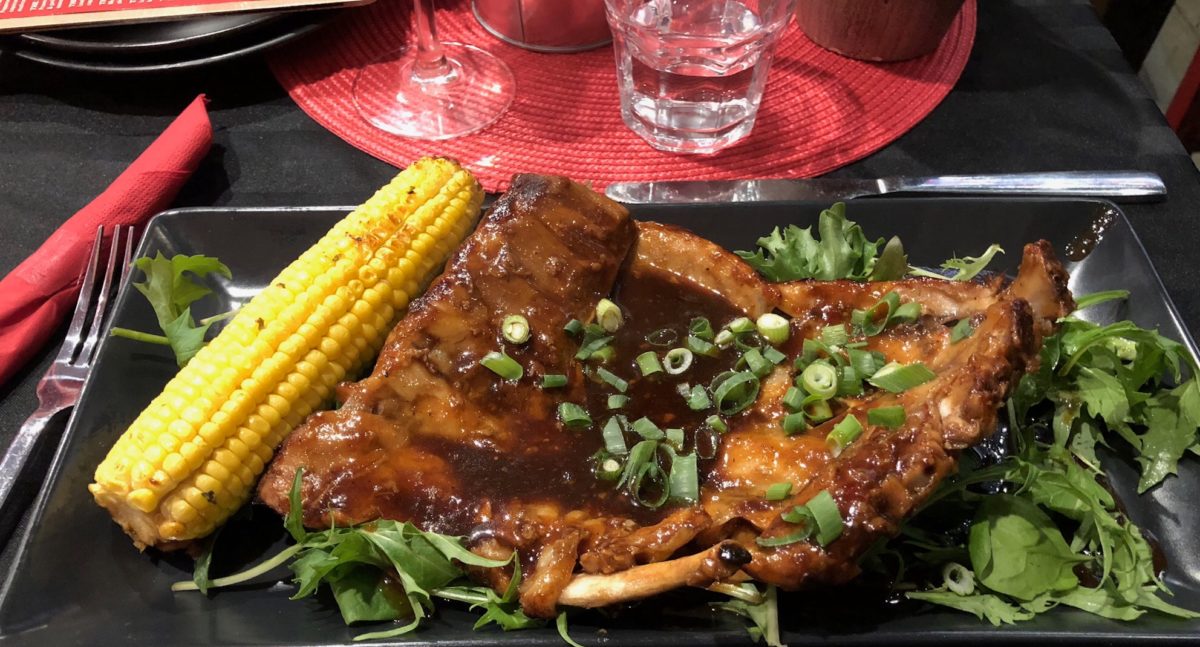 May 15: Pepper Steak Pie and Sauage Roll; Pork Spare Ribs with BBQ Sauce and Corn