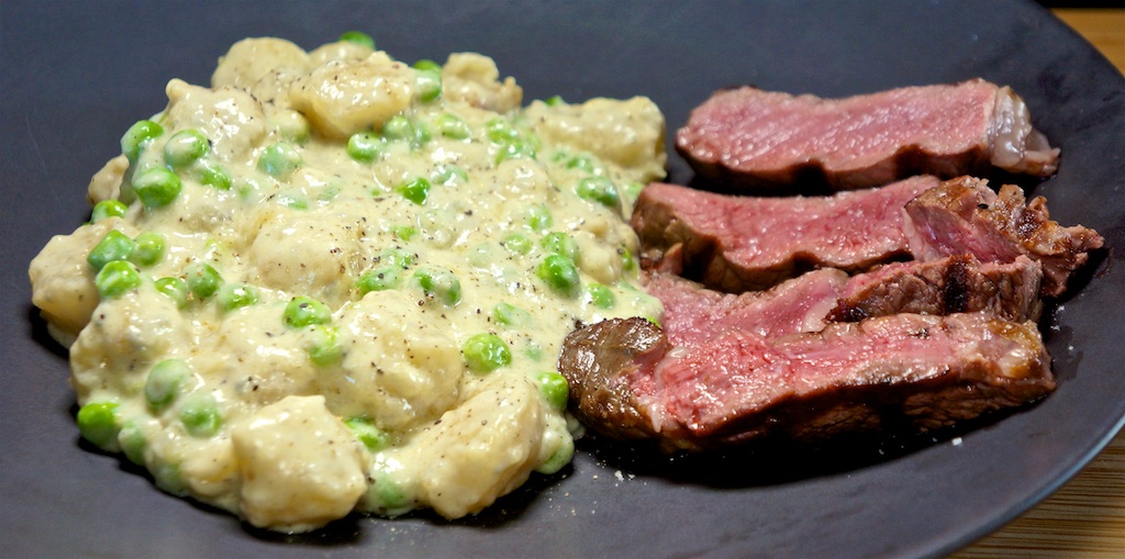 Jun 14: Avocado & Smoked Trout; Rib Eye with Cauliflower Gnocchi in Blue Cheese Sauce