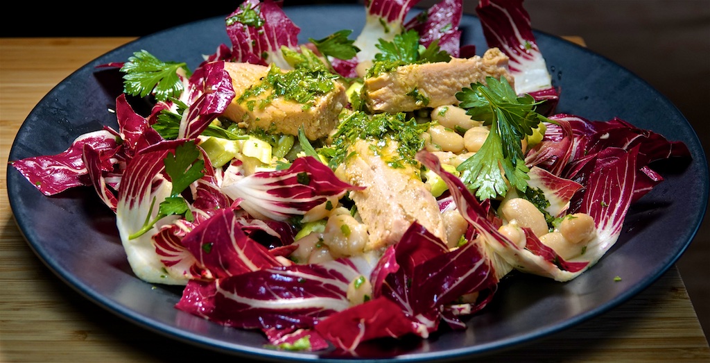 Aug 31: Supermarket Sushi; White Bean and Tuna Salad with Radicchio and Parsley Vinaigrette