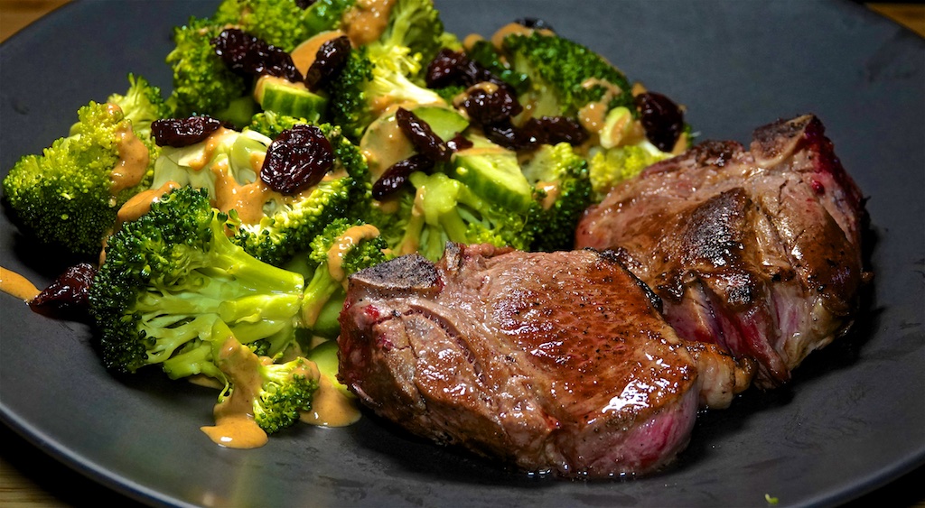 Oct 23: Timberline Grill; Lamb Chops with Broccoli Crunch Salad