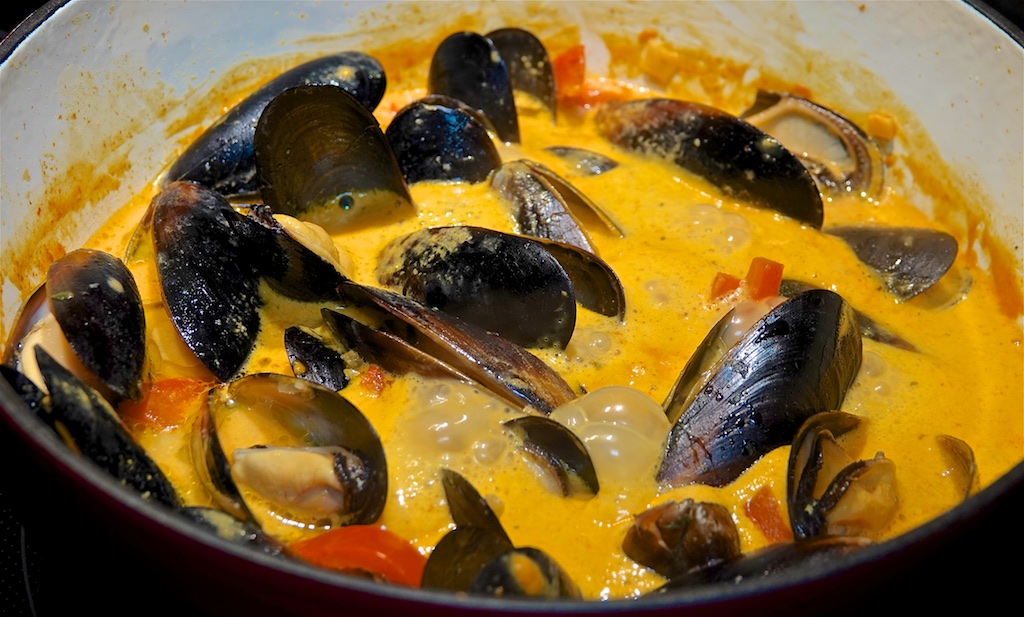 Feb 1: Trout & Avocado; Mussels in Coconut Red Curry