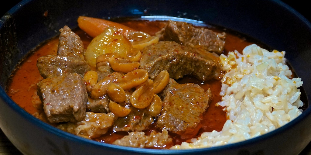Mar 20: Corned Beef with Roast Potato & Peppers; Beef Massaman Curry