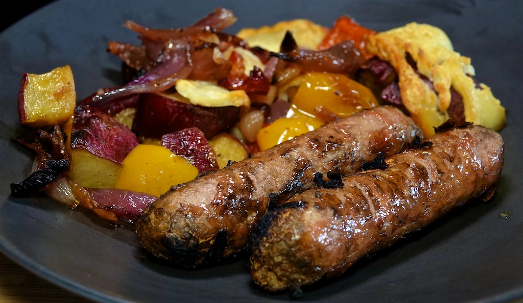 May 27: Turkey & Swiss; Sweet Potato Halloumi Bake with Beyond Sausages