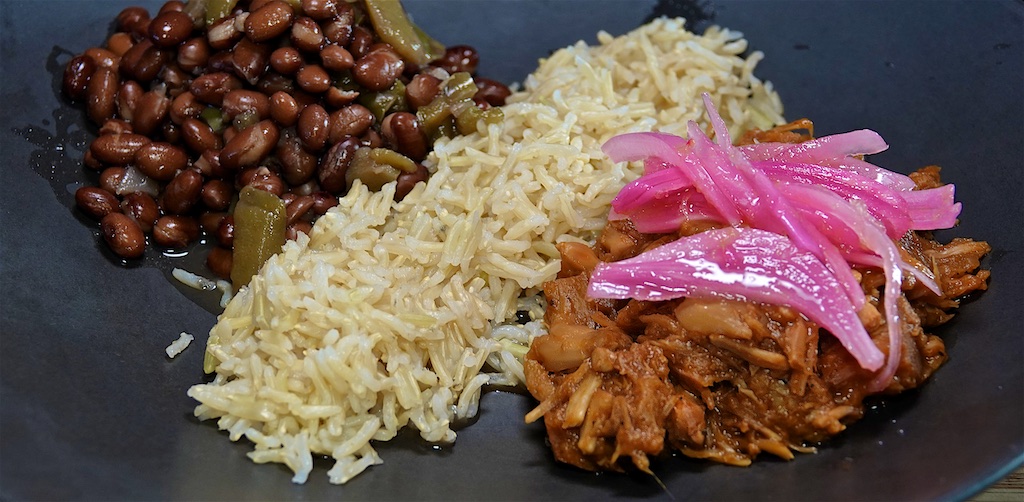 Jul 8: Lemon Pepper Tuna, Turkey and Olive Tapenade; Pulled BBQ Jackfruit with Rice and Cuban Beans