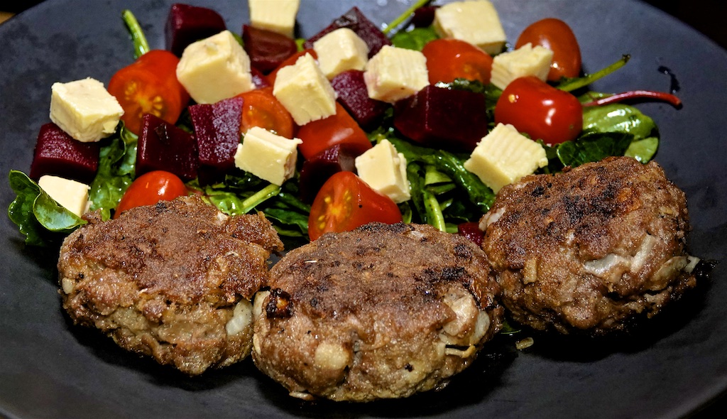 Jul 17: Egg Salad & Sprouts Sandwich; Rissoles with Australian Inspired Salad