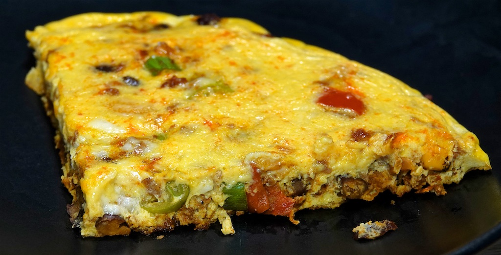 Jul 20: Heuvos Rancheros; Soy Chorizo Enchilada Mix Frittata