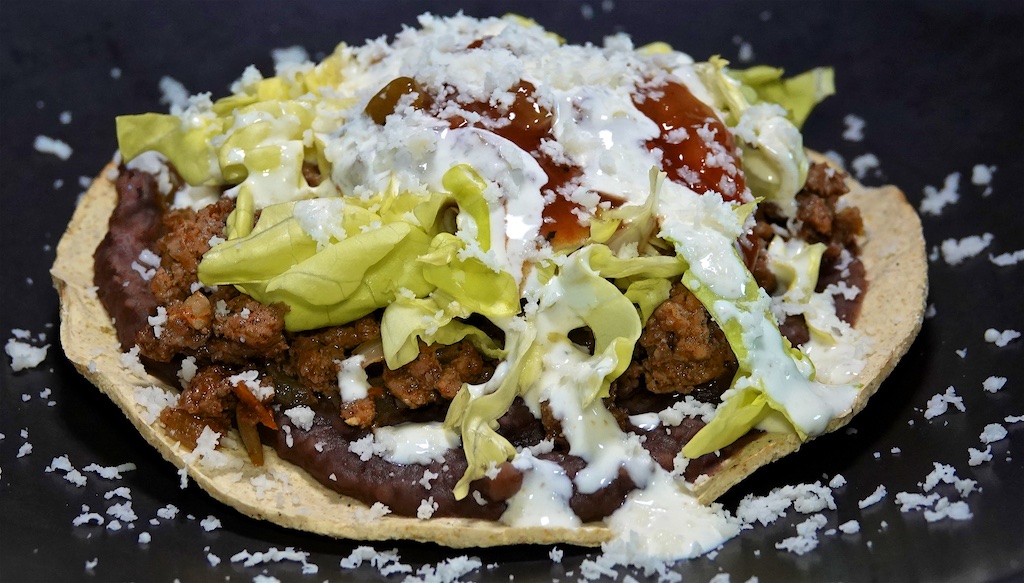 Aug 7: Cheddar & Apple,  Bacon, Lettuce, Tomato; Ground Beef Tostadas