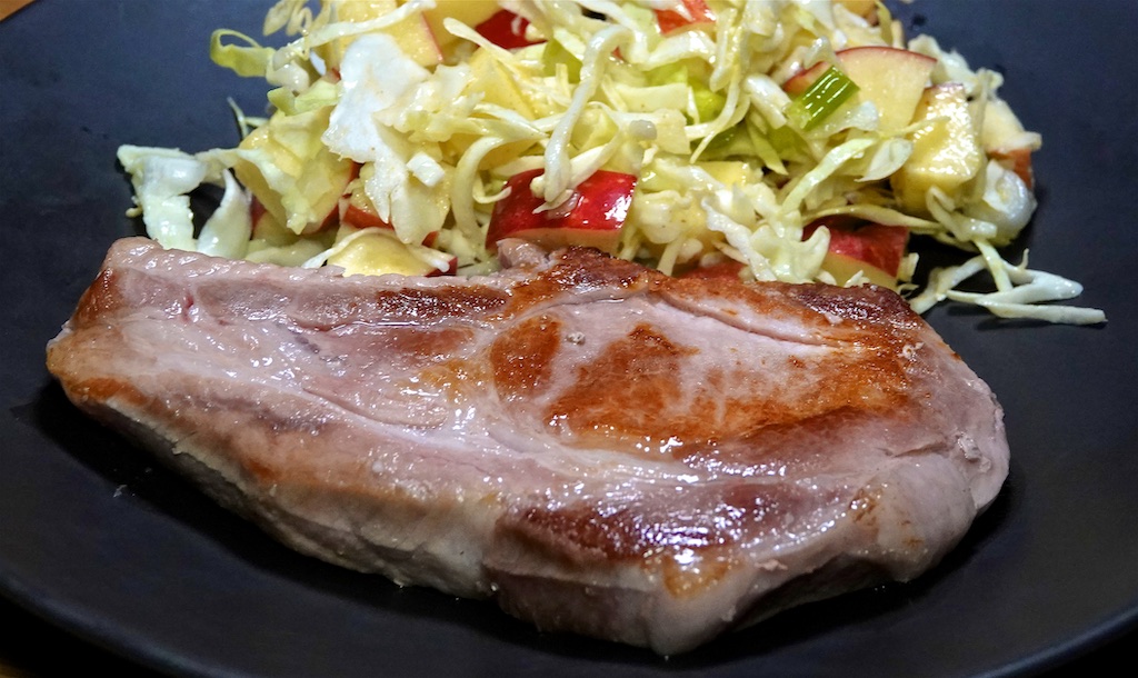 Oct 15: Tuna & Avocado, Egg Salad; Sous Vide Pork Chops with Apple Bacon Slaw