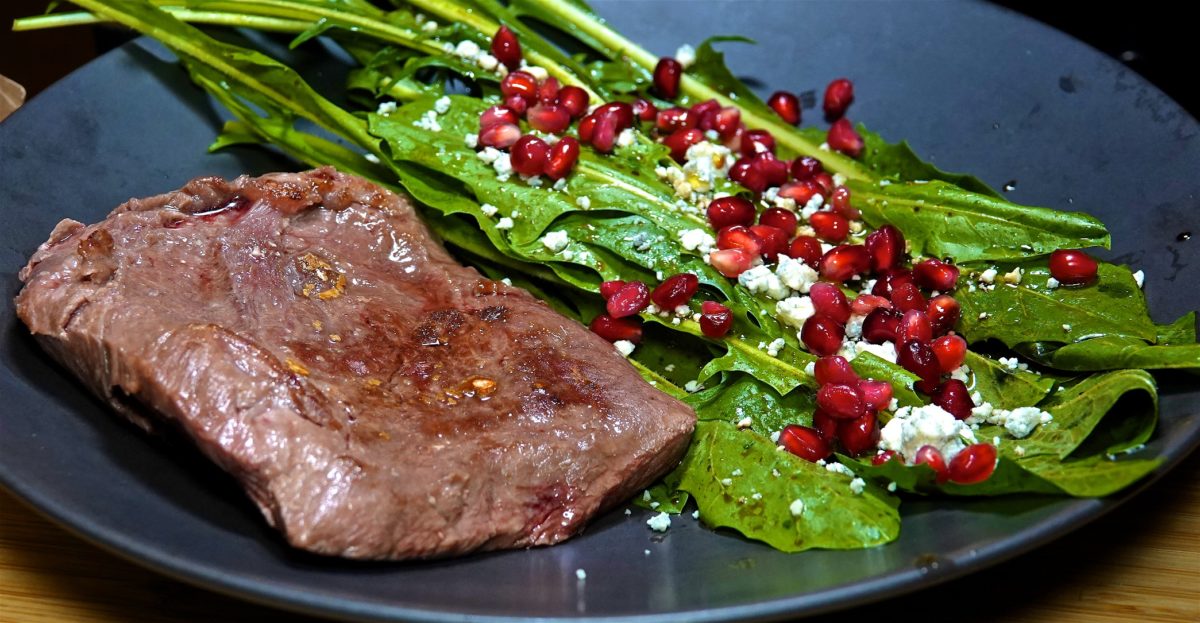 Nov 16: Supermarket Sushi; Flat Iron Steak/Bone in Pork Chop with Dandelion Green Salad