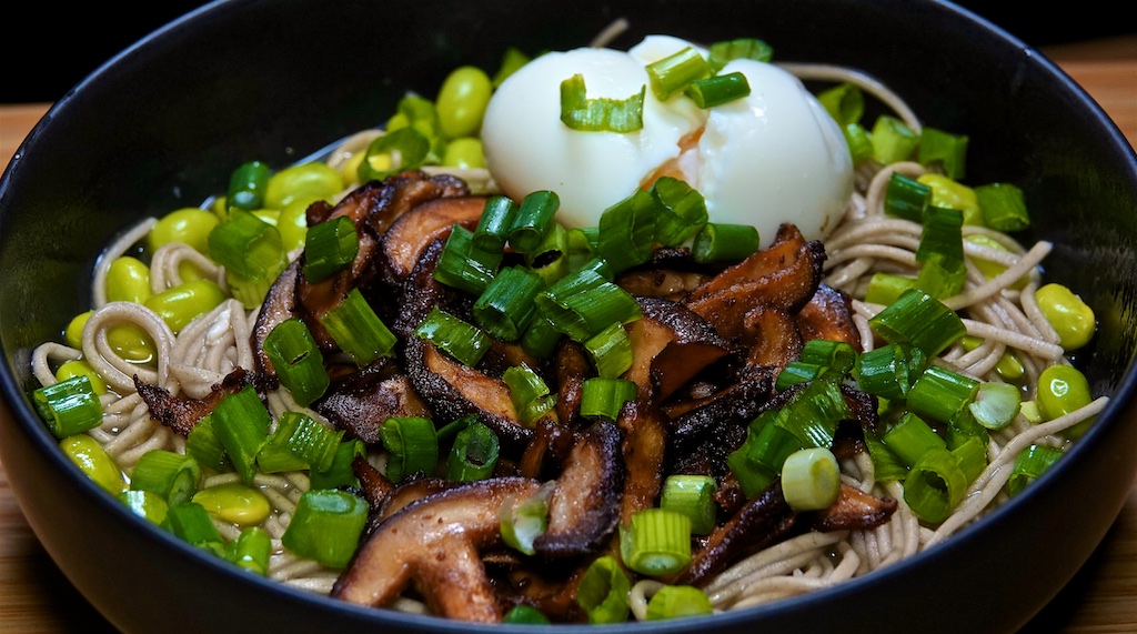 Jan 20: BBQ Chicken, Swiss & Kumato; Miso Butter Mushroom Broth