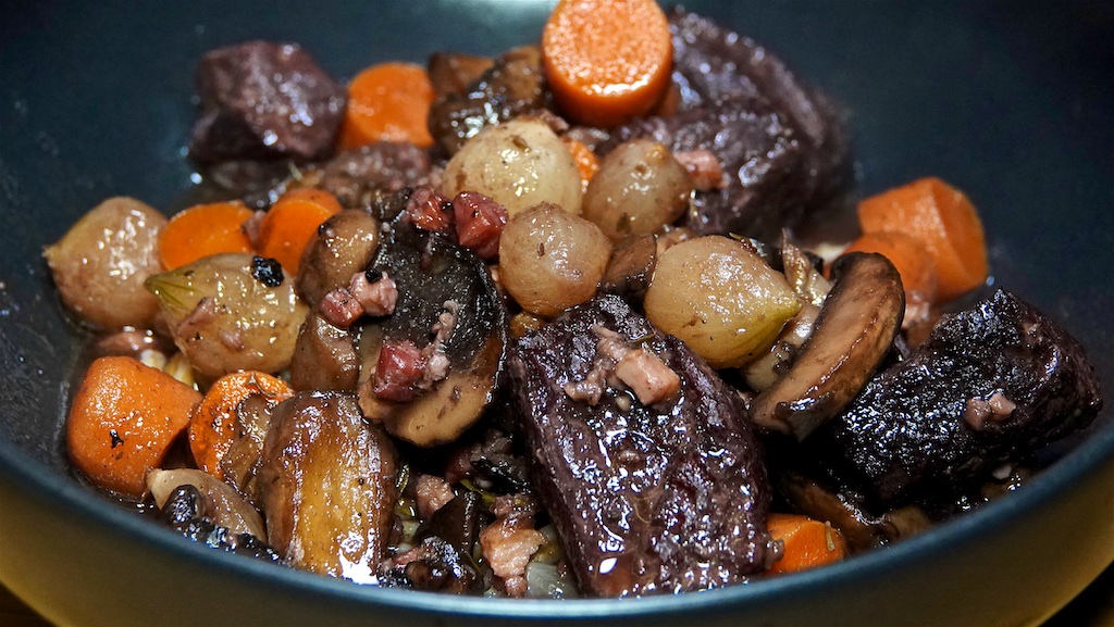 Feb 22: Gyro; Beef Stew with Red Wine, Mushrooms and Bacon with Farro