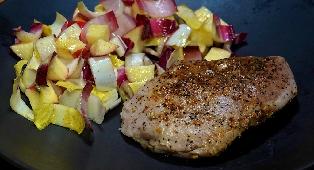 Feb 23: Frittata; Sous Vide Pork Loin Chops with Apple Endive Salad