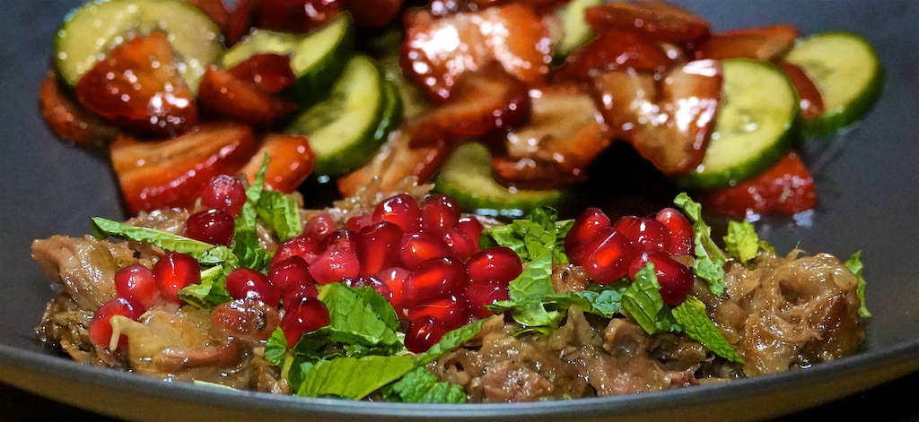 Mar 1: Chicken Pot Pie; Shredded Lamb with Strawberry Balsamic Salad