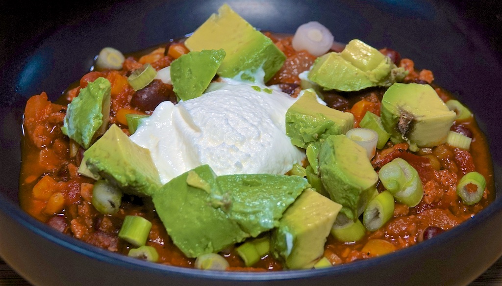 Mar 30: Egg Salad & Sprouts, Smoked Turkey, Kumato & Swiss; Soy Chorizo Chili