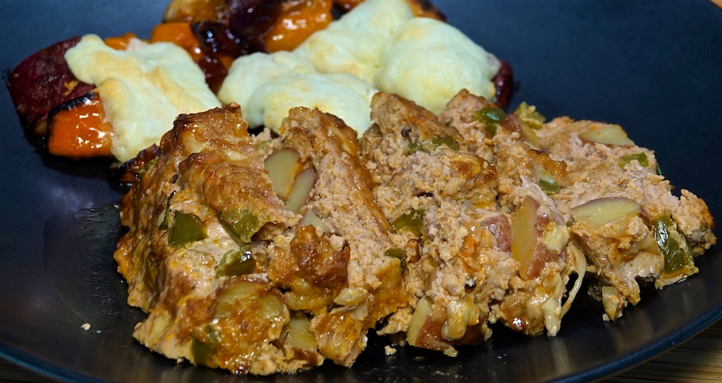 Apr 11: Ham, Kumato & Swiss on a Brioche Bagel; Spanish Style Meatloaf with Sweet Potato Halloumi Bake