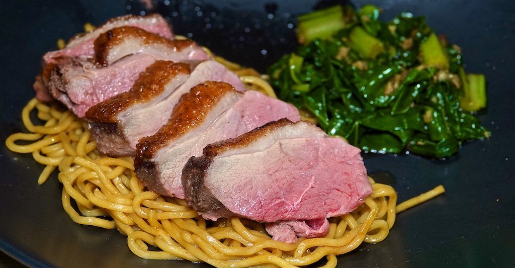 Jun 18: Ham, Kumato & Swiss, Tuna, Capers & Swiss; Duck Breast with Garlic Chard and Yakisoba Noodles
