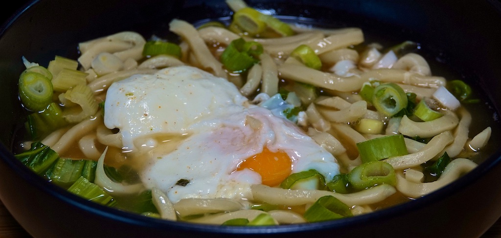 Jun 22: Avocado & Smoked Trout; Udon Soup with Chard and a Poached Egg