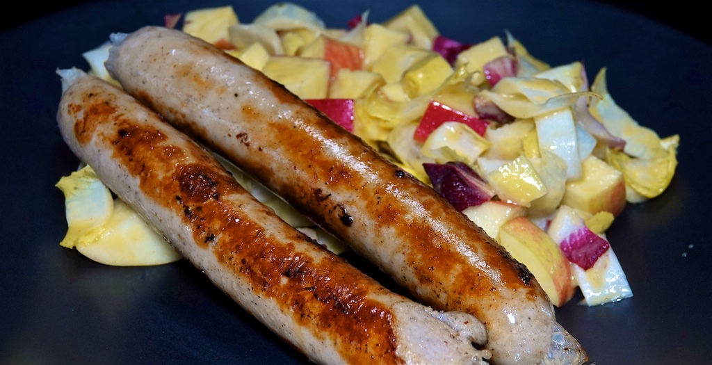 Jun 24: Egg Salad & Sprouts,  Tuna, Capers & Shallot; Beer Bratwurst with Apple Endive Salad