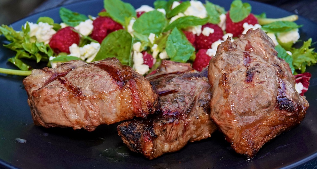 Jun 27: Smoked Salmon Bagel; Lamb Loin Chops with Feta, Mint and Raspberry Salad