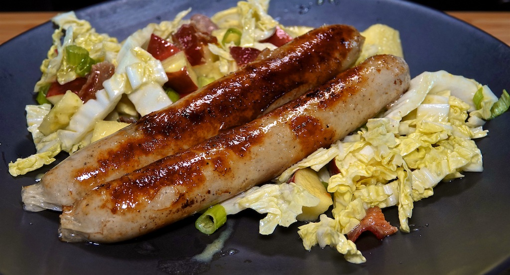 Sep 29: Apple & Smokey Cheddar on a Brioche Bagel; Bratwurst with Apple Sauerkraut Salad